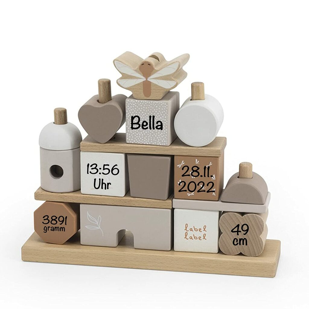 Steckspiel Haus personalisiert mit Geburtsdaten von BellasTraum